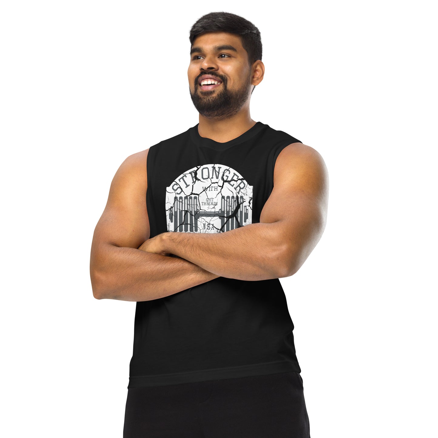 Strong with Every Rep Black Tank