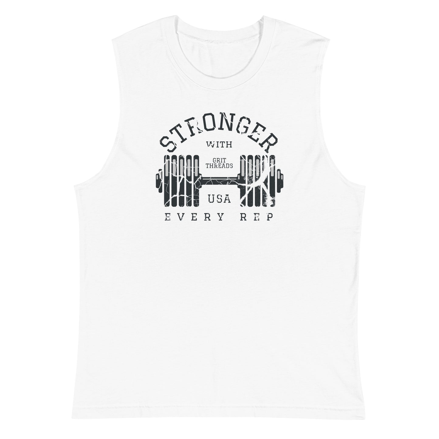 Stronger with Every Rep White Tank