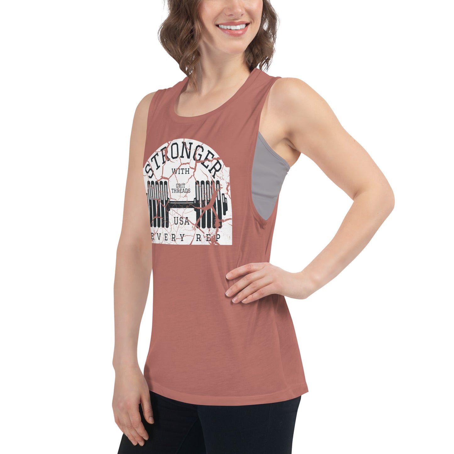 Stronger with Every Rep Ladies’ Tank